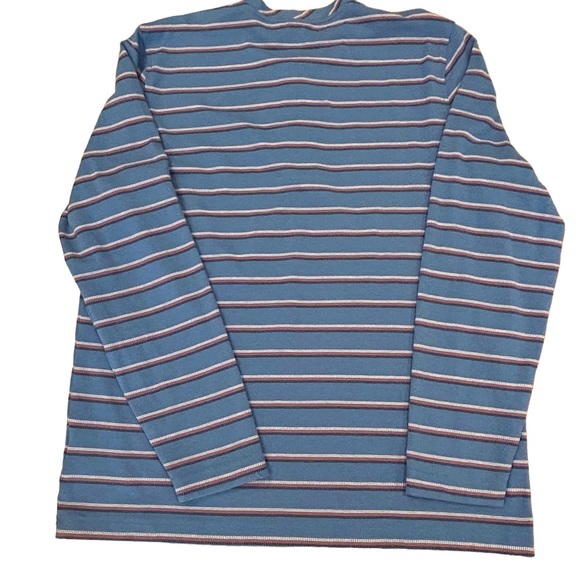 Brooks Brothers 1818 Blue Striped Cotton Pique Henley L - Picture 7 of 9